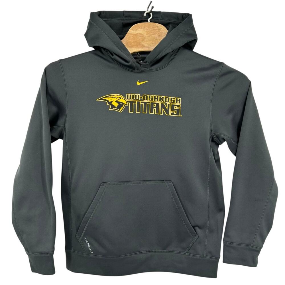 Vintage y2k Men's S Nike Therma Fit Center Swoosh UW-Oshkosh Titans Hoodie grey